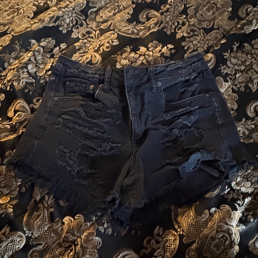 American Eagle Outfitters Ripped Black Jean Shorts